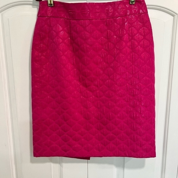 BANANA REPUBLIC raspberry pink textured short cotton skirt - Picture 4 of 16